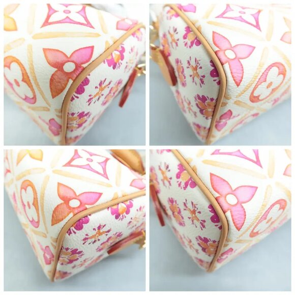 Auth LOUIS VUITTON Speedy 20 Bandouliere White&Orange Monogram Canvas 3117-1092 - Picture 6 of 12